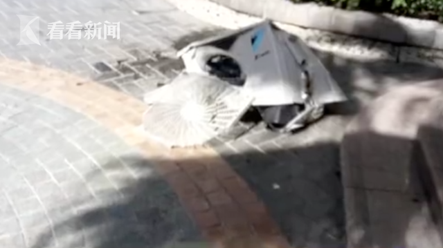11樓砸下空調主機 小區(qū)業(yè)主很害怕